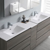 Fresca Lazzaro 84" Gray Wood Free Standing Double Sink Modern Bathroom Vanity W/ Medicine Cabinet - FVN93-361236MGO-D