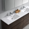 Fresca Lazzaro 72" Rosewood Free Standing Double Sink Modern Bathroom Vanity W/ Medicine Cabinet - FVN93-3636RW-D