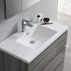 Fresca Lazzaro 36" Glossy Ash Gray Free Standing Modern Bathroom Vanity W/ Medicine Cabinet - FVN9336HA