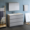 Fresca Lazzaro 48" Gray Free Standing Modern Bathroom Vanity W/ Medicine Cabinet - FVN9348GR