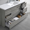 Fresca Lazzaro 60" Glossy Ash Gray Free Standing Single Sink Modern Bathroom Vanity W/ Medicine Cabinet - FVN9360HA-S