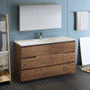 Fresca Lazzaro 60" Rosewood Free Standing Single Sink Modern Bathroom Vanity W/ Medicine Cabinet - FVN9360RW-S