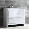 Fresca Allier 36" White Modern Bathroom Cabinet W/ Sink - FCB8136WH-I
