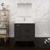 Fresca Imperia 36" Dark Gray Oak Free Standing Modern Bathroom Vanity W/ Medicine Cabinet- Left Version - FVN9436DGO-L