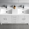 Fresca Imperia 60" Glossy White Free Standing Double Sink Modern Bathroom Vanity W/ Medicine Cabinet - FVN9460WH-D