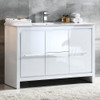 Fresca Allier 48" White Modern Bathroom Cabinet W/ Sink - FCB8148WH-I