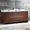 Fresca Allier 72" Wenge Brown Modern Double Sink Bathroom Cabinet W/ Top & Sinks - FCB8172WG-CWH-U