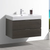 Fresca Valencia 36" Gray Oak Wall Hung Modern Bathroom Vanity - FCB8336GO-I