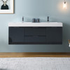 Fresca Valencia 60" Dark Slate Gray Wall Hung Double Sink Modern Bathroom Vanity - FCB8360GG-D-I