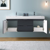 Fresca Valencia 60" Dark Slate Gray Wall Hung Double Sink Modern Bathroom Vanity - FCB8360GG-D-I