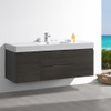 Fresca Valencia 60" Gray Oak Wall Hung Modern Bathroom Vanity - FCB8360GO-I