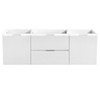 Fresca Valencia 60" Glossy White Wall Hung Single Sink Modern Bathroom Cabinet - FCB8360WH