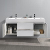 Fresca Valencia 60" Glossy White Wall Hung Double Sink Modern Bathroom Vanity - FCB8360WH-D-I