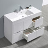 Fresca Valencia 48" Glossy White Free Standing Modern Bathroom Vanity - FCB8448WH-I