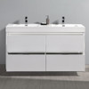 Fresca Valencia 60" Glossy White Free Standing Double Sink Modern Bathroom Vanity - FCB8460WH-D-I