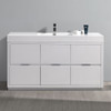 Fresca Valencia 60" Glossy White Free Standing Modern Bathroom Vanity - FCB8460WH-I