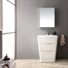 Fresca Milano 26" Glossy White Modern Bathroom Cabinet W/ Integrated Sink - FCB8525WH-I