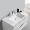 Fresca Tuscany 36" Glossy White Wall Hung Modern Bathroom Cabinet W/ Integrated Sink - FCB9036WH-I