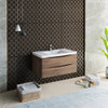 Fresca Tuscany 40" Rosewood Wall Hung Modern Bathroom Cabinet W/ Integrated Sink - FCB9040RW-I