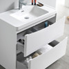 Fresca Tuscany 32" Glossy White Free Standing Modern Bathroom Cabinet W/ Integrated Sink - FCB9132WH-I