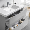 Fresca Tuscany 40" Glossy Gray Free Standing Modern Bathroom Cabinet W/ Integrated Sink - FCB9140GRG-I