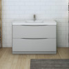 Fresca Tuscany 48" Glossy Gray Free Standing Modern Bathroom Cabinet W/ Integrated Sink - FCB9148GRG-I