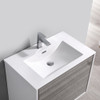 Fresca Catania 30" Glossy Ash Gray Wall Hung Modern Bathroom Cabinet W/ Integrated Sink - FCB9230HA-I
