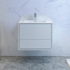 Fresca Catania 30" Glossy White Wall Hung Modern Bathroom Cabinet W/ Integrated Sink - FCB9230WH-I