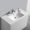 Fresca Catania 36" Glossy White Wall Hung Modern Bathroom Cabinet W/ Integrated Sink - FCB9236WH-I