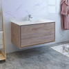 Fresca Catania 48" Rustic Natural Wood Wall Hung Modern Bathroom Cabinet W/ Integrated Sink - FCB9248RNW-I