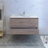 Fresca Catania 48" Rustic Natural Wood Wall Hung Modern Bathroom Cabinet W/ Integrated Sink - FCB9248RNW-I