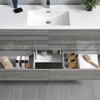 Fresca Catania 60" Glossy Ash Gray Wall Hung Modern Bathroom Cabinet W/ Integrated Single Sink - FCB9260HA-S-I