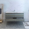 Fresca Catania 60" Ocean Gray Wall Hung Modern Bathroom Cabinet W/ Integrated Single Sink - FCB9260OG-S-I
