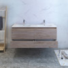 Fresca Catania 60" Rustic Natural Wood Wall Hung Modern Bathroom Cabinet W/ Integrated Double Sink - FCB9260RNW-D-I