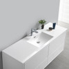 Fresca Catania 60" Glossy White Wall Hung Modern Bathroom Cabinet W/ Integrated Single Sink - FCB9260WH-S-I