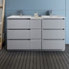 Fresca Lazzaro 60" Gray Free Standing Double Sink Modern Bathroom Cabinet W/ Integrated Sinks - FCB93-241224GR-D-I