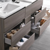 Fresca Lazzaro 72" Gray Wood Free Standing Double Sink Modern Bathroom Cabinet W/ Integrated Sinks - FCB93-301230MGO-D-I