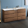 Fresca Lazzaro 72" Rosewood Free Standing Double Sink Modern Bathroom Cabinet W/ Integrated Sinks - FCB93-301230RW-D-I