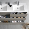 Fresca Lazzaro 60" Gray Wood Free Standing Modern Bathroom Cabinet W/ Integrated Double Sink - FCB93-3030MGO-D-I