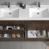 Fresca Lazzaro 60" Rosewood Free Standing Modern Bathroom Cabinet W/ Integrated Double Sink - FCB93-3030RW-D-I