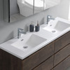 Fresca Lazzaro 60" Rosewood Free Standing Modern Bathroom Cabinet W/ Integrated Double Sink - FCB93-3030RW-D-I