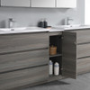 Fresca Lazzaro 84" Gray Wood Free Standing Double Sink Modern Bathroom Cabinet W/ Integrated Sinks - FCB93-361236MGO-D-I