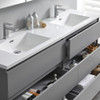 Fresca Lazzaro 72" Gray Free Standing Modern Bathroom Cabinet W/ Integrated Double Sink - FCB93-3636GR-D-I