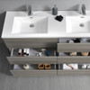 Fresca Lazzaro 72" Gray Wood Free Standing Modern Bathroom Cabinet W/ Integrated Double Sink - FCB93-3636MGO-D-I