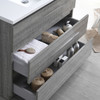 Fresca Lazzaro 42" Glossy Ash Gray Free Standing Modern Bathroom Cabinet W/ Integrated Sink - FCB9342HA-I