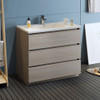 Fresca Lazzaro 42" Gray Wood Free Standing Modern Bathroom Cabinet W/ Integrated Sink - FCB9342MGO-I