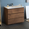 Fresca Lazzaro 42" Rosewood Free Standing Modern Bathroom Cabinet W/ Integrated Sink - FCB9342RW-I