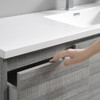 Fresca Lazzaro 60" Glossy Ash Gray Free Standing Modern Bathroom Cabinet W/ Integrated Single Sink - FCB9360HA-S-I