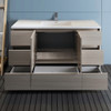Fresca Lazzaro 60" Gray Wood Free Standing Modern Bathroom Cabinet W/ Integrated Single Sink - FCB9360MGO-S-I