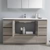 Fresca Lazzaro 60" Gray Wood Free Standing Modern Bathroom Cabinet W/ Integrated Single Sink - FCB9360MGO-S-I